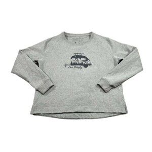 Patagonia Women’s Grey Pullover Live Simply Outdoor Camper Sweatshirt Size XL